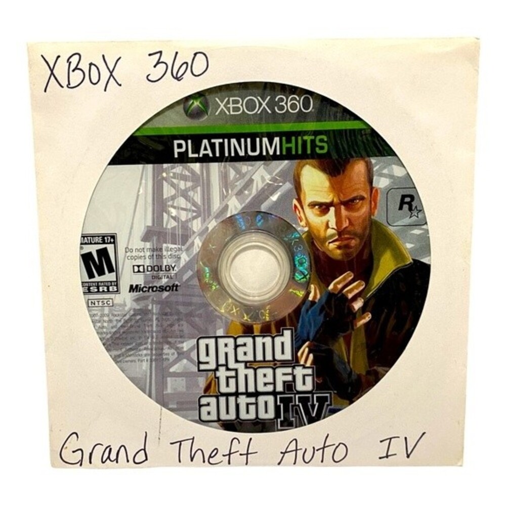 Grand Theft Auto 4 Platinum Hits Xbox 360 (NO HARD COVER CASE)